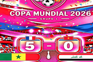 Senegal logra goleada ante Irak.
