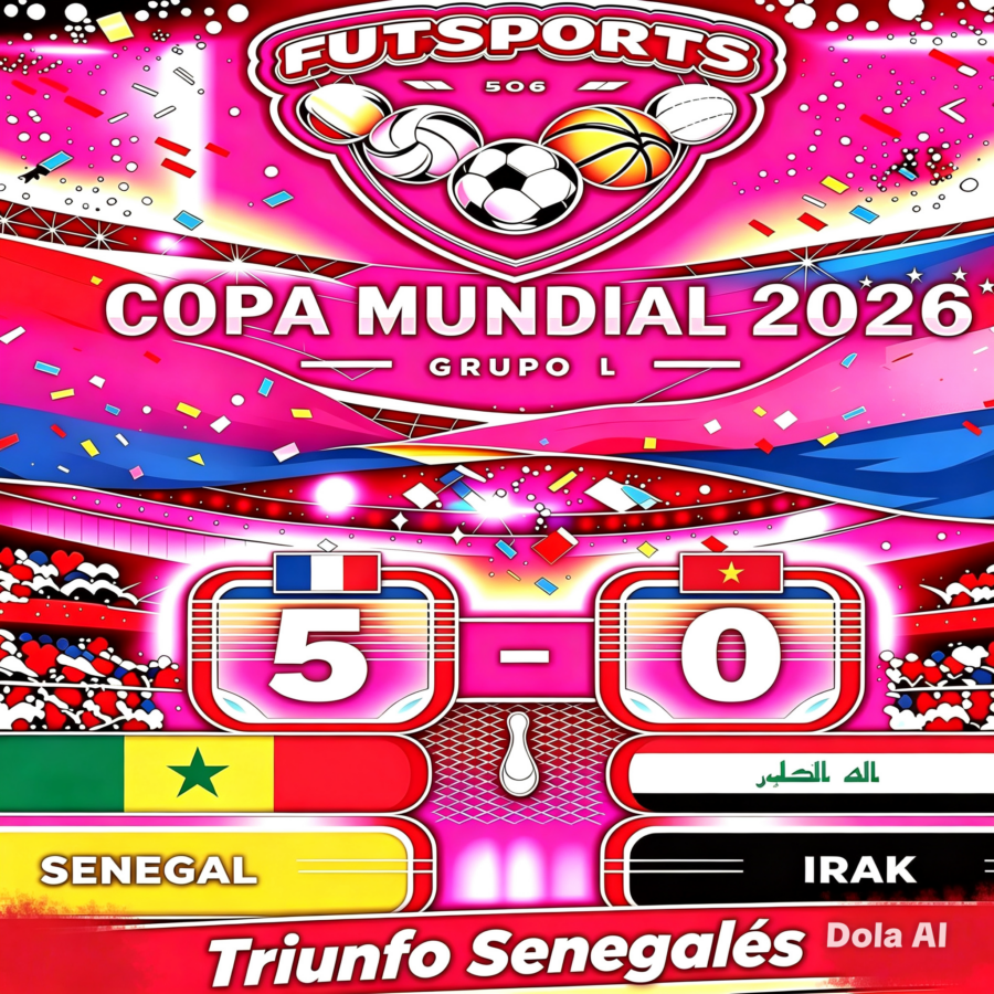 Senegal logra goleada ante Irak.
