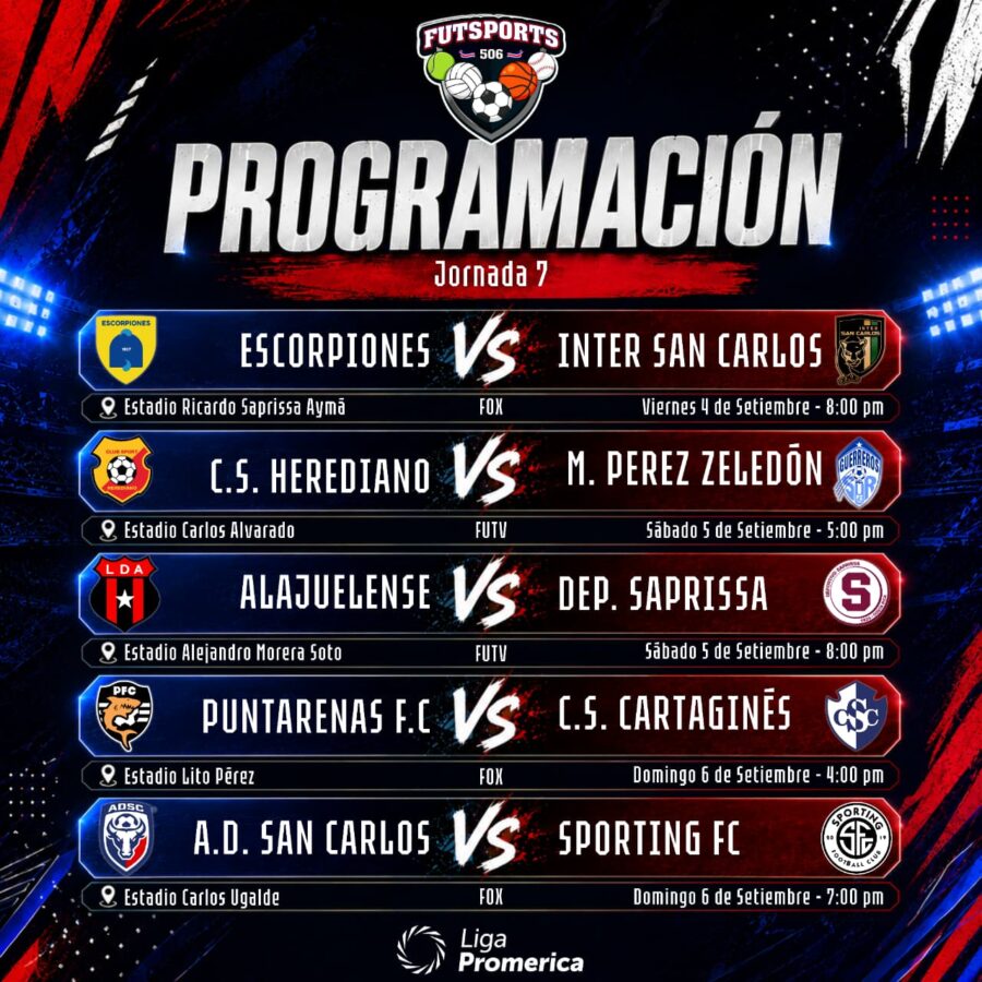 ¡PROGRAMACIÓN | JORNADA 7 DE LA LIGA PROMERICA!