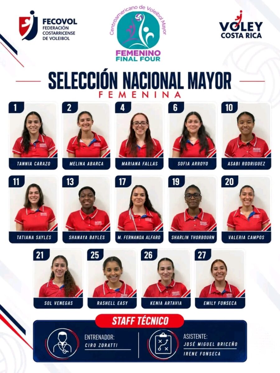 Costa Rica presenta su Selección Nacional Femenina de Voleibol para el III Final Four en Nicaragua